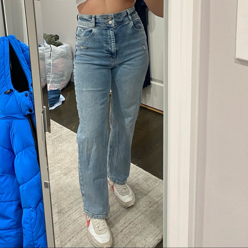 Vintage inspired double button Zara jeans